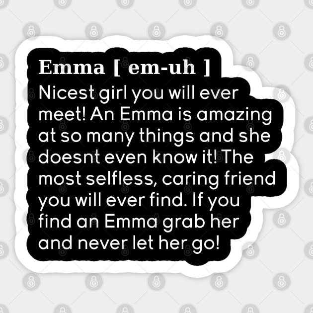 emma name definition (black) Sticker by acatalepsys 